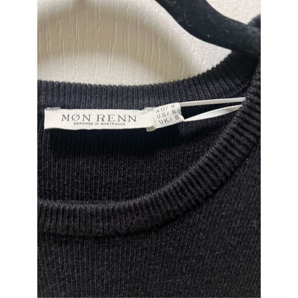 MON RENN RHYTHM STRIPE KNIT DRESS - White/Black STRIPE size S NWT$219 - Picture 8 of 8